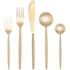 Danica Heirloom 5pc Tapered Flatware Set | Matte Gold Image