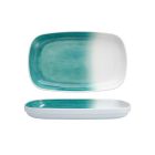 image shows Fortessa La Cote Outdoor Melamine 11" x 7" Rectangular Platter (Amalfi) against a blank, white background Image