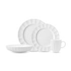 image shows Fortessa Blyss Bone China 16-Piece Dinnerware Set | White against a blank, white background Image