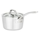 image shows Viking Contemporary 3-Ply Stainless Steel Sauce Pan with Glass Lid | 2.4 Quart  against a blank, white background Image