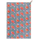 image shows Danica Heirloom Poppy Dishtowel | Block Print against a blank, white background Image