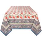 image shows Danica Heirloom 90" x 60" Poppy Tablecloth | Block Print against a blank, white background Image