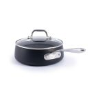 image shows All-Clad HA1 Expert Hard Anodized Nonstick Sauce Pan with Lid | 2.5 Quart against a blank, white background Image