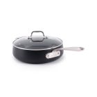 image shows All-Clad HA1 Expert Hard Anodized Nonstick Saute Pan with Lid | 4 Quart against a blank, white background Image
