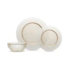  image shows Fortessa Archie 12-Piece Dinnerware Set | Ginger Gold against a blank, white background   Image