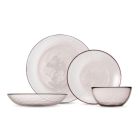 image shows Fortessa Los Cabos 16-Piece Dinnerware Set | Pink  against a blank, white background Image