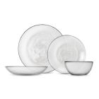 image shows Fortessa Los Cabos 16-Piece Dinnerware Set | Clear against a blank, white background Image