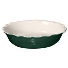 image shows Emile Henry 9" Pie Dish - Modern Classic Collection | Evergreen against a blank, white background   Image