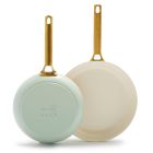 image shows GreenPan Reserve 10" & 12" Fry Pan Set | Julep  against a blank, white background Image