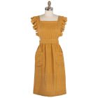 image shows Danica Heirloom Ada Apron | Saffron  against a blank, white background Image