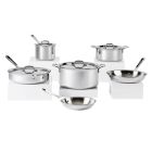 image shows All-Clad D3 Stainless Steel 3-Ply Bonded Cookware Set | 10-Piece against a blank, white background Image