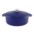 image shows Chantal 7Qt. Round Cast Iron Dutch Oven | Cobalt Blue against a blank, white background Image