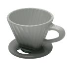 image shows Chantal Lotus 8oz Pour Over Coffee Maker | Fade Grey  against a blank, white background Image