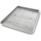 image shows USA Pan Nonstick Half Sheet Pan & Cooling Rack Set against a blank, white background Image