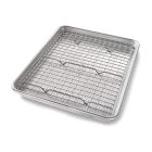 image shows USA Pan Nonstick Quarter Sheet Pan & Cooling Rack Set  against a blank, white background Image