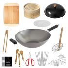 image shows Joyce Chen Professional Series Uncoated 14" Wok Bundle | 12-Piece against a blank, white background Image