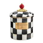 image shows MacKenzie-Childs Courtly Check 38oz Small Canister against a blank, white background Image