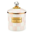 image shows MacKenzie-Childs Rosy Check 38oz Small Canister against a blank, white background Image