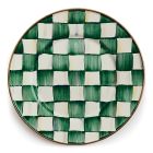 image shows MacKenzie-Childs Emerald Check 8" Salad Plate against a blank, white background Image