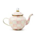 image shows MacKenzie-Childs Rosy Check 4-Cup Teapot against a blank, white background Image