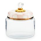 image shows MacKenzie-Childs Rosy Check 48oz Small Kitchen Canister  against a blank, white background Image