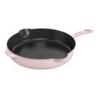 image shows Staub Cast Iron 8.5" Traditional Deep Skillet | Peony Pink against a blank, white background   Image
