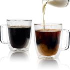 image shows Brod & Taylor Double-Wall Insulated Oversize 16oz Glass Mugs | Set of 2  against a blank, white background Image