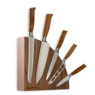 image shows Messermeister Oliva Elite Magnet Knife Block Set | 6-Piece against a blank, white background Image