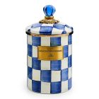 image shows MacKenzie-Childs Royal Check 1.5 Qt. Medium Canister against a blank, white background Image