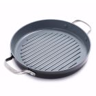 image shows GreenPan Valencia Pro 11" Round Grill Pan against a blank, white background Image