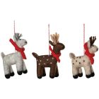 image shows Danica Jubilee 3-Piece Christmas Tree Ornaments | Arctic Deer Felt  against a blank, white background Image