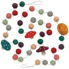 image shows Danica Jubilee Christmas Felt Garland | Mushroom Gems against a blank, white background Image