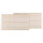 image shows Danica Heirloom Ravel Table Runner | Ivory  against a blank, white background Image