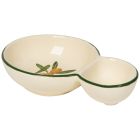 image shows Now Designs by Danica Divided Dish | Olive  against a blank, white background
 Image