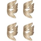 image shows Danica Heirloom Napkin Rings (Set of 4) | Frond Gold against a blank, white background Image