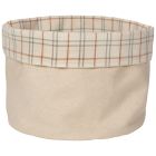 image shows Now Designs by Danica Plaid Canvas Bread Basket  against a blank, white background Image
