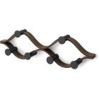image shows Umbra Montage 6 Wall Hook | Black/Walnut against a blank, white background Image