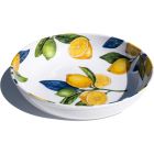 image shows Tarhong Melamine 45oz Low Bowl | Lemon Orchard against a blank, white background Image
