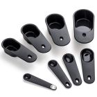 image shows Click Clack Nesting Measuring Spoons (Set of 8) | Grey/Chrome against a blank, white background Image