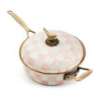 image shows MacKenzie-Childs Rosy Check 3 Qt. Saute Pan against a blank, white background Image