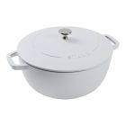  image shows Staub Cast Iron 5.25 Qt. Essential French Oven | White against a blank, white background Image