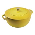 image shows Staub Cast Iron 5.25 Qt. Essential French Oven | Citron against a blank, white background Image