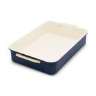 image shows GreenPan Reserve Healthy Ceramic Nonstick Bakeware Rectangular Cake Pan | Twilight against a blank, white background Image