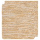  image shows Danica Heirloom 8" x 8" Knit Dish Cloths (Set of 2) | Ochre against a blank, white background Image