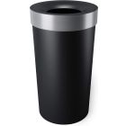  image shows Umbra Vento Trash Can | Black-Nickel against a blank, white background Image