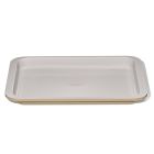 image shows OXO Good Grips Non-Stick Pro Ceramic Coated Metal Bakeware Quarter Sheet Pan | Biscuit  against a blank, white background Image