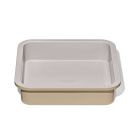 image shows OXO Good Grips Non-Stick Pro Ceramic Coated Metal Bakeware 9" Square Cake Pan | Biscuit  against a blank, white background Image