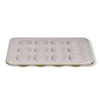 image shows OXO Good Grips Non-Stick Pro Ceramic Coated Metal Bakeware 12-Cup Muffin Pan | Biscuit against a blank, white background Image