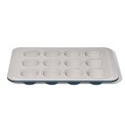  image shows OXO Good Grips Non-Stick Pro Ceramic Coated Metal Bakeware 12-Cup Muffin Pan | Storm Blue against a blank, white background
 Image