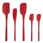 image shows Tovolo Flex-Core&reg; Spatula All Silicone Set (Set of 5) | Cayenne against a blank, white background Image